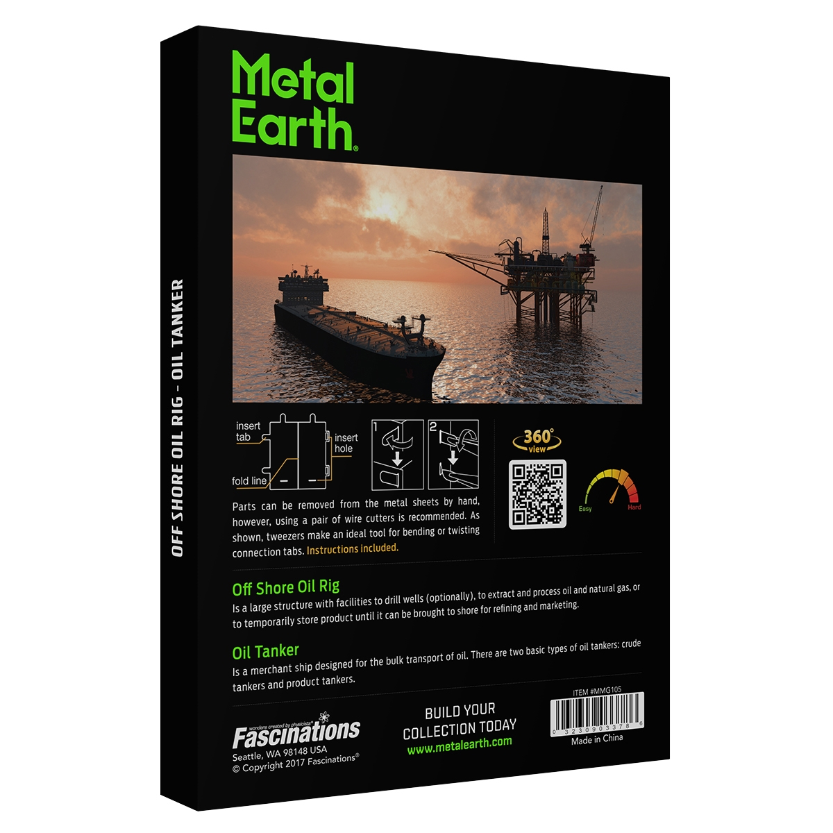 Rompecabezas Metálico 3d Set Plataforma Petrolera y Petrolero en Alta Mar