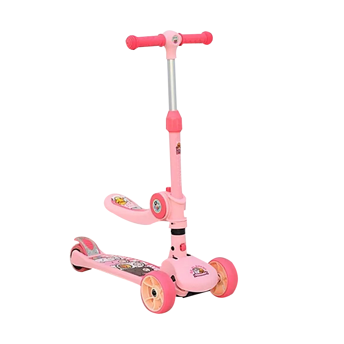 Patín Scooter con Asiento para Niñas Color Rosa