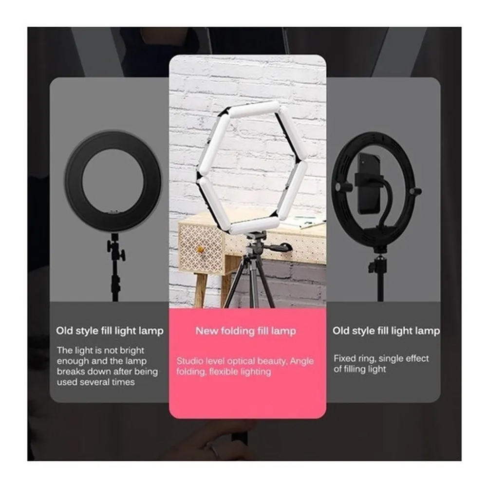 Lámpara Selfie Diseño Hexagonal Luz Led