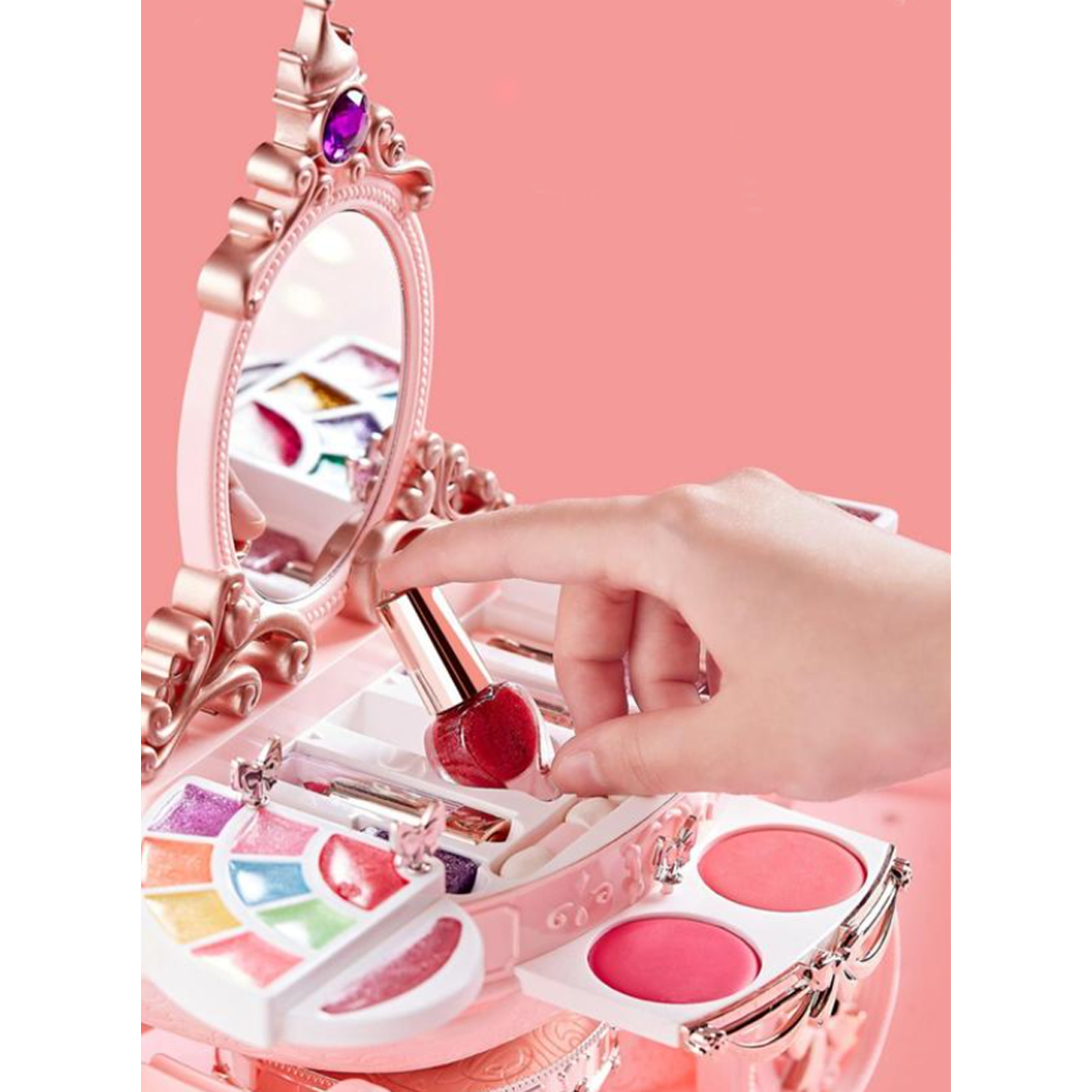 Tocador de Juguete para Niñas con Maquillaje y Luces Led
