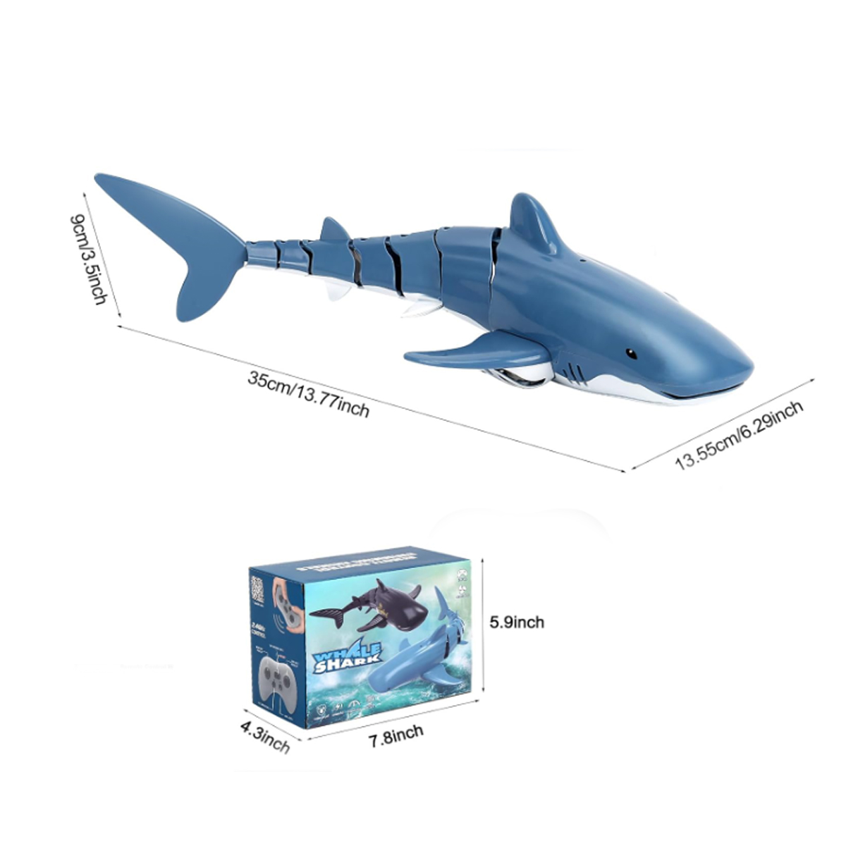 Juguete Tiburón Azul Con Control Remoto