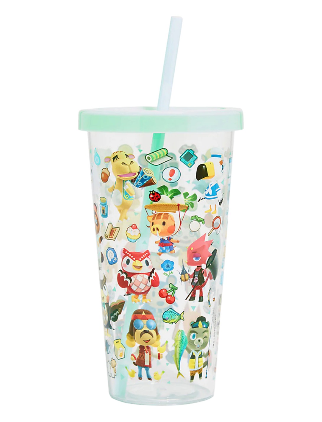 Vaso de Plástico con Popote Animal Crossing