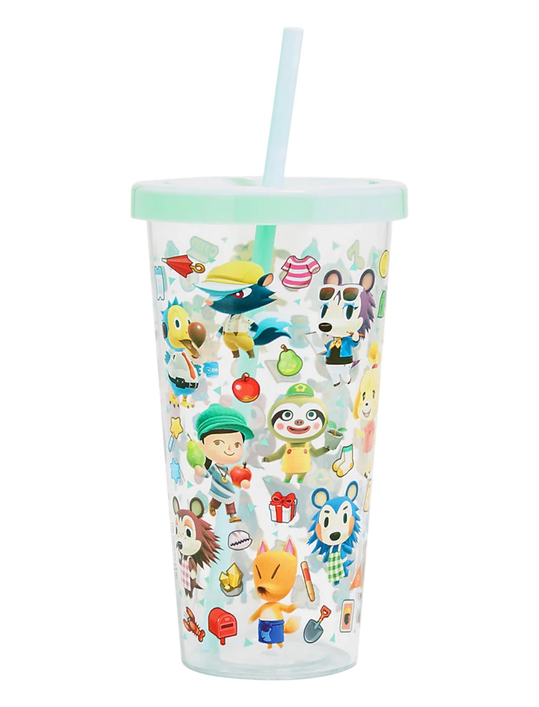 Vaso de Plástico con Popote Animal Crossing