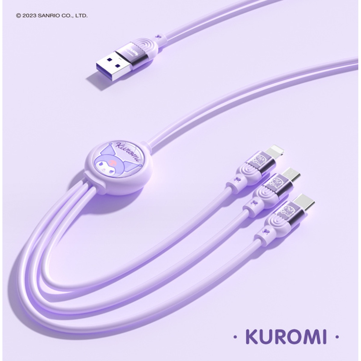 Cable de Carga Sanrio Kuromi 3 en 1