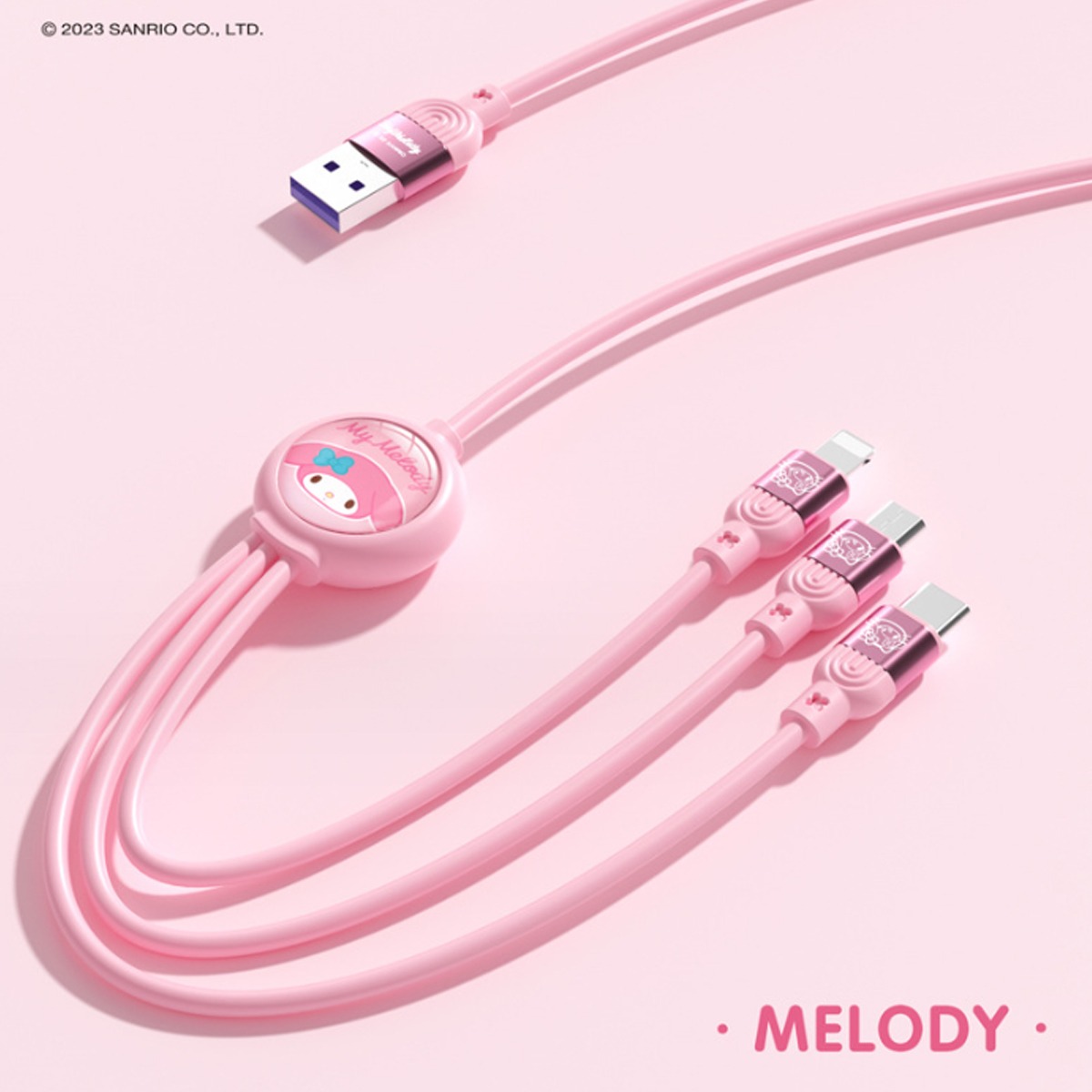 Cable de Carga Sanrio My Melody 3 en 1