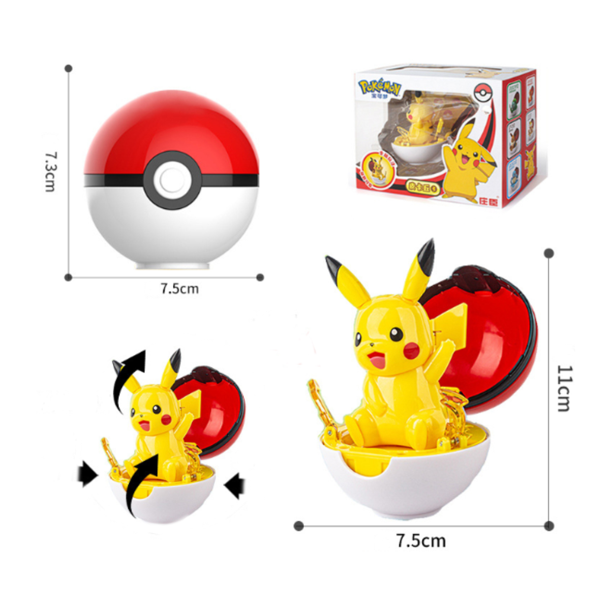 Pokebola Figura de Acción Coleccionable Pikachu