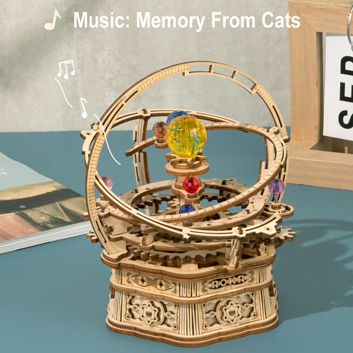 Rompecabezas 3D mecánico de madera - Caja de música noche estrellada ROKR  AMK51