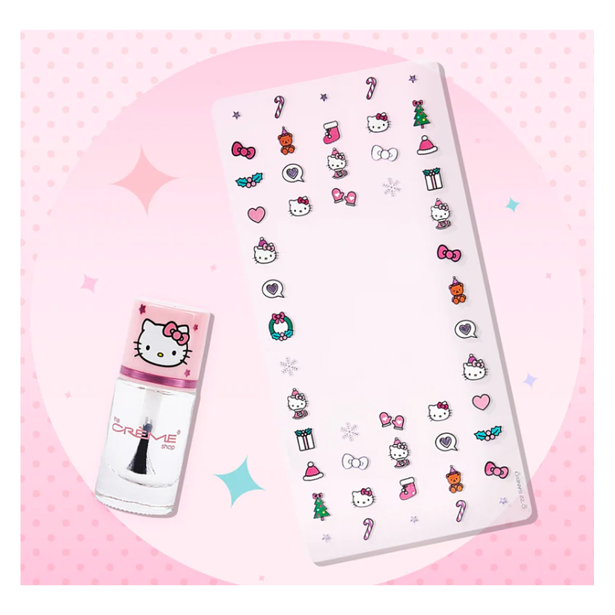 Set de Pegatinas de Uñas Esmalte Transparente Hello Kitty